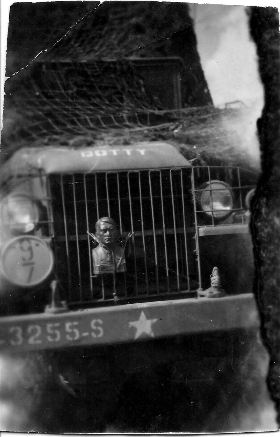A radio truck of the 3255th Signal Service Company — Jim's outfit — photographed on VE Day in Neudorf, 1945
